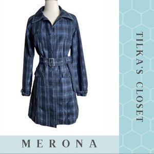 Merona Navy plaid rain jacket